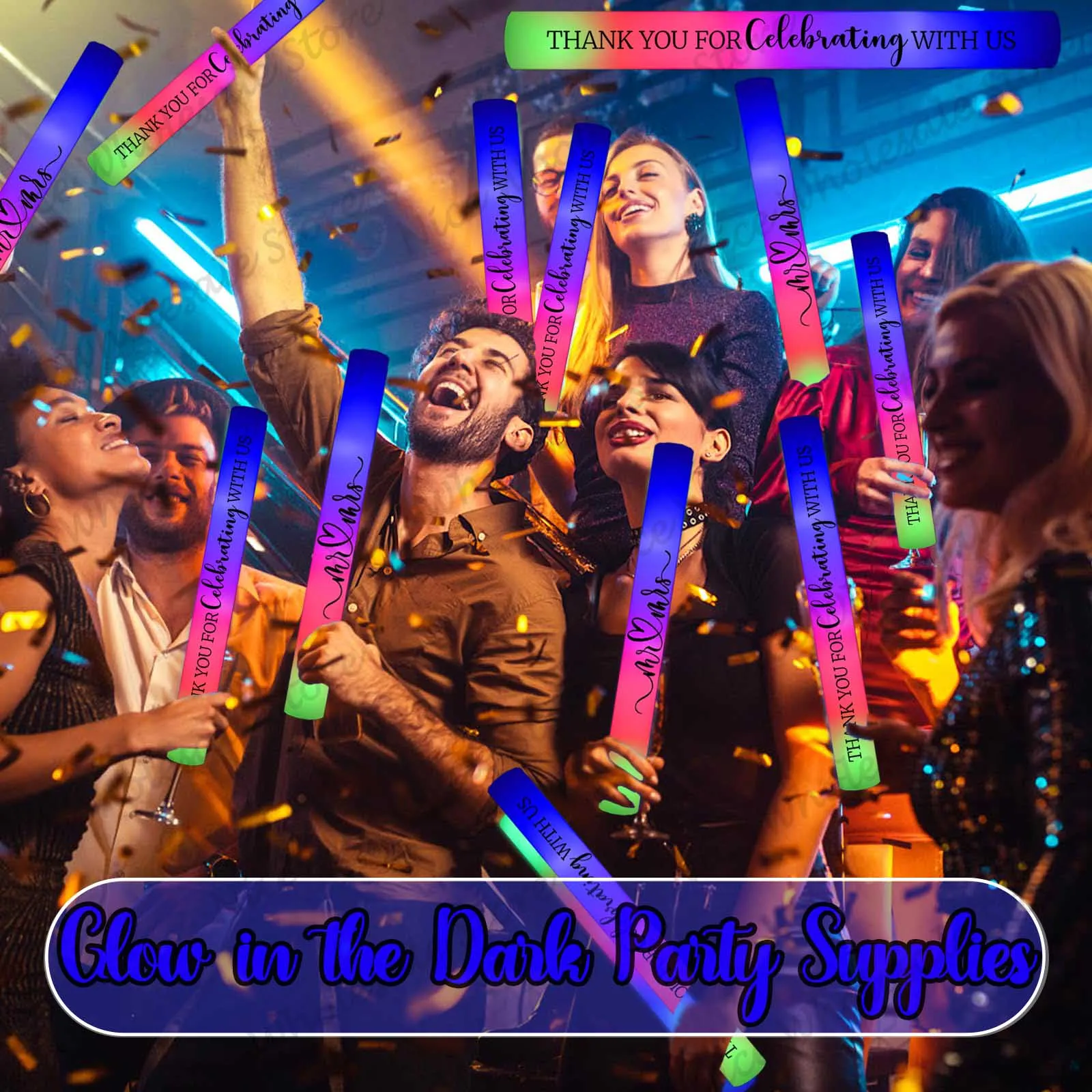 Flashing Led Foam Sticks Party - Оптовые светодиодные светящиеся палочки 100-30 шт.