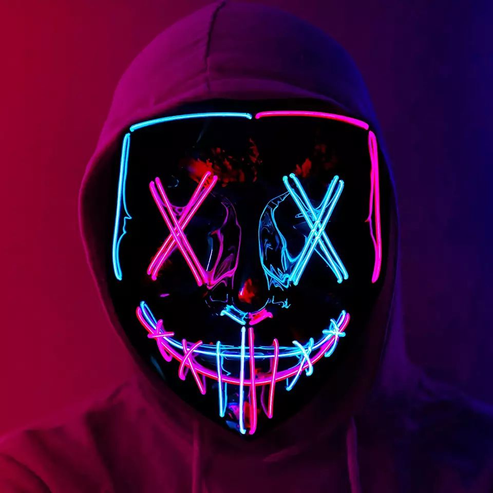Женская яркая маска для Хэллоу – обзор и цена Led Purge Mask Halloween
